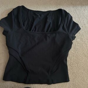 Lululemon Athletica Black Short Sleeve Fitted Bodysuit